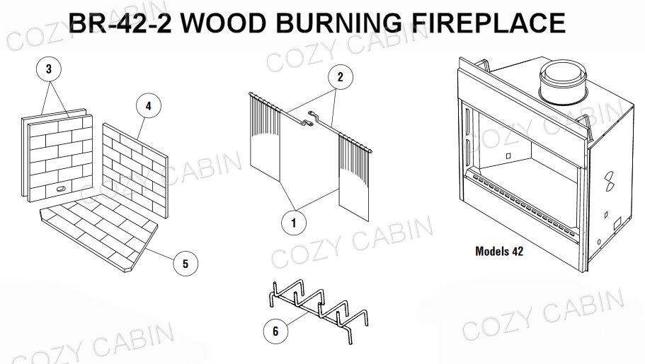 Superior Standard Series Wood Burning Fireplace with Radiant Heat (BR-42-2) #BR-42-2